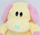 Baby Ty Puppy Dog Plush Rattle Pastel Yellow Pink 11 Inch Pluffies Lovey 1999