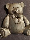 Vintage 1990 Signed Danforth Pewter Teddy Bear Pin Brooch Figural Estate Euc