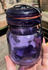 Nice Amethyst Colored Double Safety Fruit Jar W lid Pint 1910 s Era Clean L  k