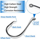 Circle Hooks Saltwater Fishing Hooks 2x Strong Offset Circle Hooks Black High Ca