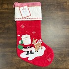 Pottery Barn Kids Santa   Rudolph Christmas Stocking Quilted Red   No Mono