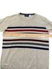 New Boys Children   s Place Beige Striped Crewneck Cotton Sweater Size 14  Xl