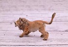 Cute Tiny Antique Austrian Vienna Cold Painted Bronze Figure Of Ferocious Lion