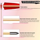 12pcs Handmade 33  Traditional Wooden Arrows Red Shield Feather Recurve Longbow