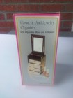 Vintage Plastic Cosmetic And Jewelry Organizer  made In Hong Kong  With Mirror
