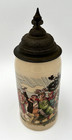 Villeroy   Boch Krug 1909 Antique Beer Stein German Lidded Mug Pottery 1 2l