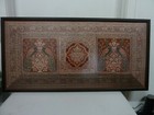 Large Vintage Picture Frame Cloth Asian  India Thailand   Metalic 40 X 20 Glass 