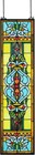 Elegant 35  Blue Victorian Stained Glass Transom Window Panel - 9  Wide