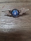 Vintage Beatles George Harrison Winged Lapel Pin Metal Blue Badge