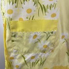 Vintage Tie Side Full Apron Art Craft Smock W Front Pocket Retro Yellow Floral