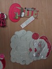 Lot Of 6 Vintage Christmas Santa Wall Hangings Hard Board Paper Finish