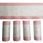 Lot Of 8 Wallpaper Border 5 x5yd White   Pink Roses Frankford Wallcoverings Bb64