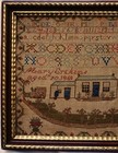 Mid  19th Century Cottage  Garden   Alphabet Sampler By Mary Erskine - 1860