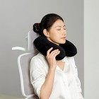 Memory Foam Travel Sleep Pillow - Head  Back   Neck Support Cushion  black 
