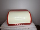 Lustro Ware Bread Box Red White Plastic Mid Century Vtg Usa Made Mcm Model B-21