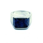 Vintage Sterling Silver Taxco Mexico Sodalite Blue Gemstone Band Ring Size 8
