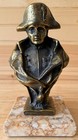 Vtg Napoleon Bonaparte Bronze Bust Statue Marble Base French Empire Desk Decor