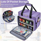 Sewing Machine Carrying Case Purple With Padded Bottom   Storage Pockets Bag