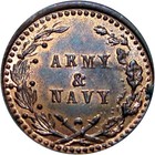 Civil War Token Fuld 299 350 R2 Unc   Army   Navy Flags Drums   Crossed Cannons