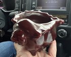 Vintage Ceramic Burgandy Conch Shell Footed Planter U s a  241