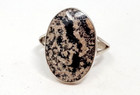 Vintage Sterling Silver Jasper Mexico Taxco Oval Ring Size 6