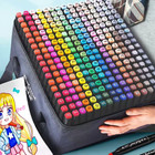 60-color Dual-tip Art Marker Set     Oily Ink  Sketch  Graffiti  Manga  School