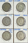 Canada Silver Quarters 25  Cents   lot Of 18  80  Canadian Silver 1937 To 1952