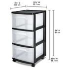 3 Tier Drawer Cart Storage Box W  Wheel Organizer Bin Plastic Mobile Portable Us