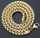 Gold Stainless Steel Cz Game 3d Dice Pendant   24  Round Box Chain Necklace 173g