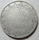 1888 Canada Newfoundland Silver Twenty Cents Coin  Key Date Nickel  rj177 