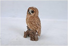 Gift Ltd Tawny Owl On Stump  6 75   Brown