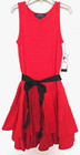 Polo Ralph Lauren Girls Red Holiday Sleeveless Dress With Tie Belt Size 6x Nwt