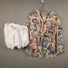 Maeve Anthropologie Patchwork Floral Tunic And White Bubble Shorts Set Size 8 M
