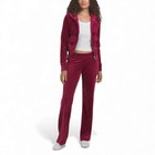 Juicy Couture 2 Piece Velour Bling Tracksuit Dark Red Sweatsuit Gift Set Nwt