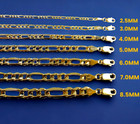 10k Yellow Gold Solid Figaro Necklace Bracelet Chain Italian Real 2-11mm 7 -30 