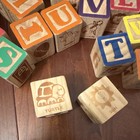 31- Vintage Wooden Alphabet Letter Blocks Lot W  Picture Blocks  turtle  Sun 