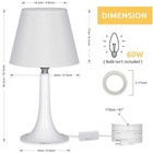 Set Of 2 Modern Nightstand Lamp With Acrylic Base   Fabric Shade For Bedroom