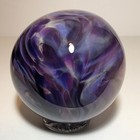 Oregon Hand Blown Art Glass Pyromania Purple Glass Orb Sphere Ball Beautiful