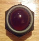 Nos Vintage Red Pilot Jewel Optical Light Cap   Mounting Base