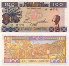 Guinea 3 Pcs Set  100  500   1000 Francs  2010 2012  P35b  P39b   P43
