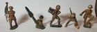 30s Vintage Barclay Manoil Lead Toy Soldiers Lot Of 5 Dimestore Flag Bearer More