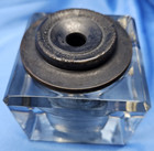 Sengsbusch Heavyweight Glass Self Closing Square Ink Well Stand Vintage