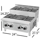 Commercial 4 Burner Countertop Step-up Hotplate Natural Gas