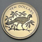 1978 Belize 10 Dollars Proof Km 45 Only 1671 Minted Great Curassow Copper-nickel