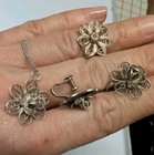 Set Of Vintage Silver Filigree Jewelry