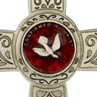 Filigree Pewter Holy Spirit Wall Cross With Red Enamel Overlay  6 Inch N g 