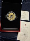 Gilt Proof 2024 St  Helena Lucky Angel 24k Gold Gild 1 Oz Silver Coin 500 Made
