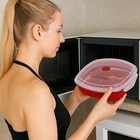 Microwave Steamer Grill With Vented Lid     Bpa-free     Cooks Meat  Fish  Veggies