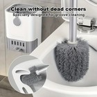 Stainless Steel Toilet Brush And Holder Set Bathroom Bowl Scrubber Cleaner White