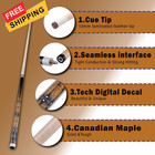 13mm 58 Inch 20 Oz Billiard Pool Cue Stick  1 2 Maple Brown 20
